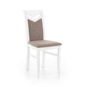 Jedálenská stolička CITRONE – masív, látka, viac farieb biela / hnedá