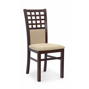 Jedálenská stolička GERARD 3 – masív, látka, viac farieb tmavý orech / béžová