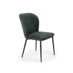 Jedálenská stolička MANNY – zamat, viac farieb Tmavo zelená
