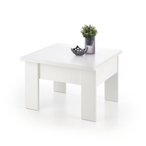 Rozkladacia konferenčný stolík SERAFIN –⁠ 80x80x53 (+80), drevo, biela