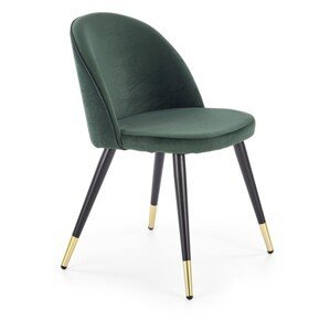 Jedálenská stolička TOPEKA –⁠ kov/látka, zelená