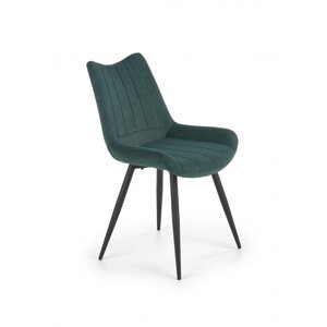 Jedálenská stolička AURORA –⁠ kov/látka, zelená