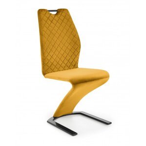 Jedálenská stolička GERDA – zamat, žltá