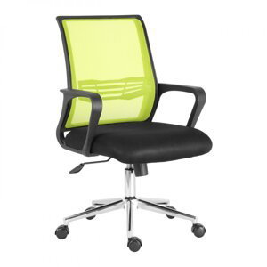 Kancelárska otočná stolička JASMINE — látka, sieť, žlto-zelená