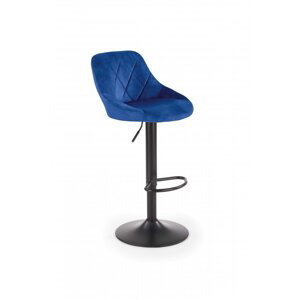 Barová stolička FRIZZ - látka, oceľ, čierna / modrá