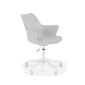 Kancelárska otočná stolička GASLY — plast, ekokoža, oceľ, biela / šedá