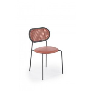 Jedálenská stolička MATILDA — oceľ, plast, červená
