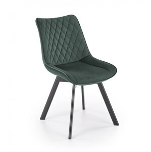 Jedálenská stolička MIRAK — kov, látka, zelená
