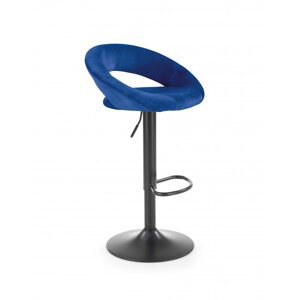 Barová stolička POLO - kov, látka modrá