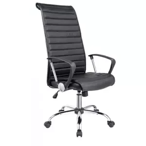 Otočná kancelárska stolička MEDIUM Plus — ekokoža, čierna