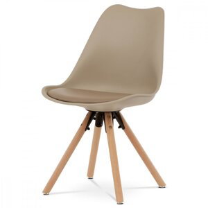 Jedálenská stolička KANTO — plast, ekokoža, viac farieb Cappucinno