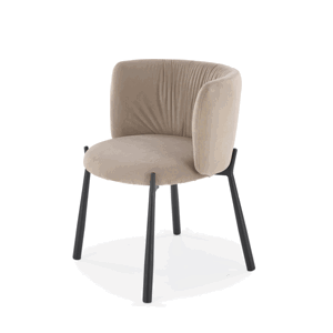 Jedálenská stolička LEMTA — kov, látka, béžová