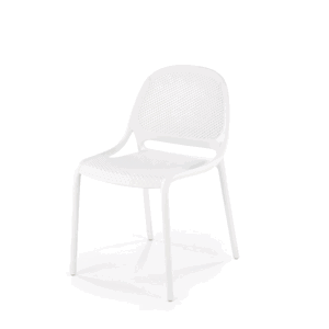 Jedálenská stolička BERN — plast, biela