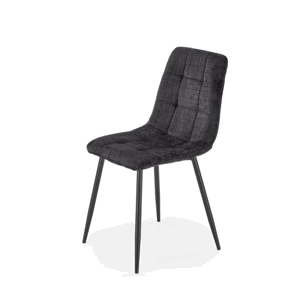 Jedálenská stolička ALTA — kov, látka, čierná