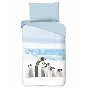 Good Morning Flanelové obliečky Good Morning Pinguin 140x200/70x90 cm