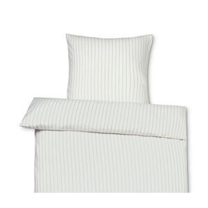 Prémiová posteľná bielizeň z jemného flanelu, bielo-tmavosivé prúžky, štandardná veľkosť