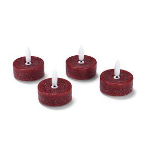 LED čajové sviečky z pravého vosku, 4 ks, červené