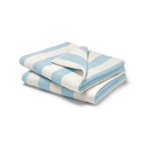 Kvalitné uteráky, 2 ks, svetlomodro-biele prúžky