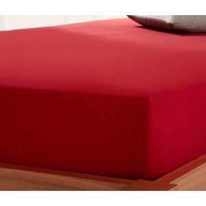 Džersejové napínacie prestieradlo, na matrace s rozmermi od 180 x 200 do 200 x 200 cm, červené
