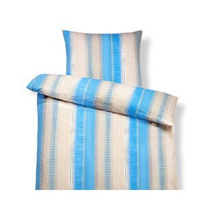 Džersejová posteľná bielizeň, štandardná veľkosť, modrý prúžok