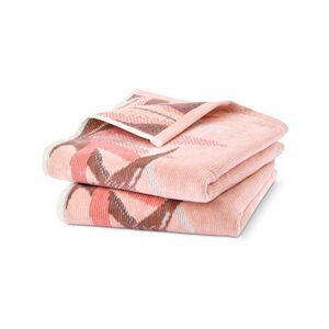 Velúrové uteráky s tropickým dizajnom, 2 ks, marhuľové