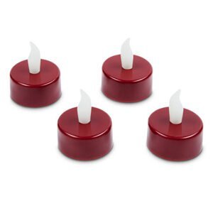 Čajové sviečky s LED, 4 ks, červené