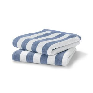 Kvalitné uteráky, 2 ks, modro-biele prúžky
