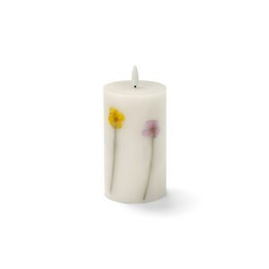 LED sviečka z pravého vosku so sušenými kvetmi