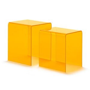 Odkladacie stolíky z akrylu, 2 ks, žlté