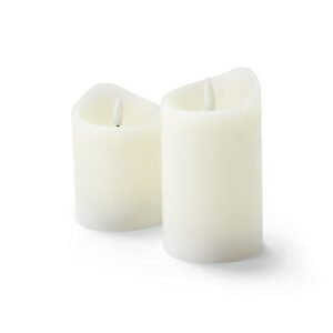 Sviečky z pravého vosku s LED diódami, 2 ks, biele