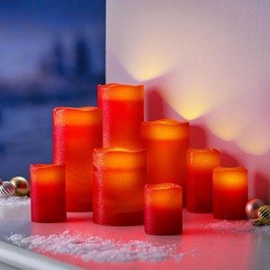 Weltbild LED skutečné voskové svíčky, sada 8 ks, červené