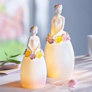 Weltbild LED porcelánové sošky Dívky s květinami, sada 2 ks