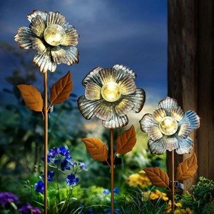 Weltbild Solární zahradní zápichy Květinové trio, sada 3 ks