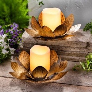 Weltbild Dekorativní svícen Lotus se solární LED svíčkou, 2 ks