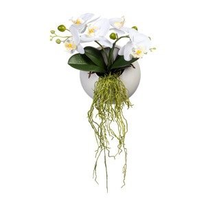 Gasper Umělá květina Orchidej v závěsné váze, bílá, 25 cm