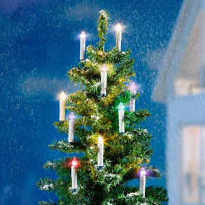 Elektrické bezdrôtové sviečky na stromček s meničom farieb, 10 ks