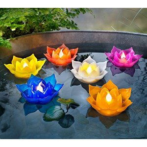 LED Plávajúce sviečky Lotus, sada 6 ks