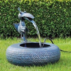Záhradná kovová fontána Vták