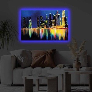 LED Svietiaci obraz Nočné mesto