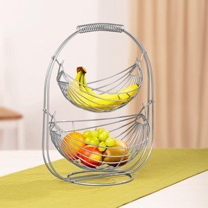Die moderne Hausfrau Dvoupatrový kovový košík na ovoce Houpačka