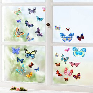 Samolepky na okno Motýle, 60 ks