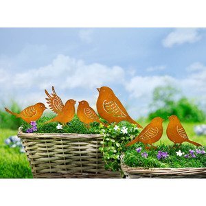 Záhradný zápich Vtáčikovia, 6 kusov