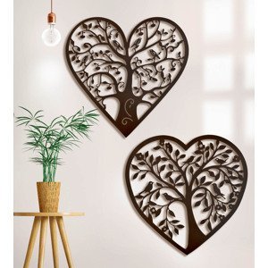 Kovová dekorácia Srdce so stromom