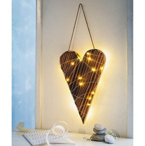 Weltbild LED dřevěná závěsná dekorace Srdce Madera