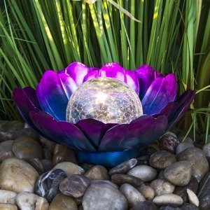 Haushalt international LED Solární dekorace Lotosový květ, fialová
