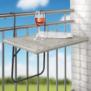 Balkónový závesný stolík, umelý ratan