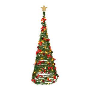 Umelý vianočný stromček Pop-up, zeleno/červený, 150 cm, II.