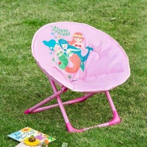 HOMCOM Dětská skládací židle, růžová