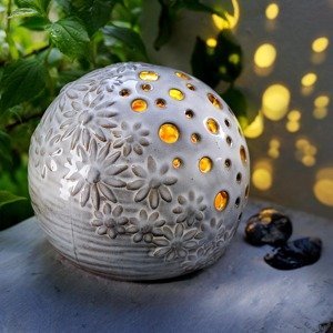 LED Keramická guľa Flowery