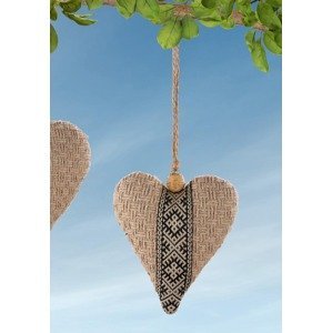 Gilde Textilní dekorace Srdce Trenza, 14 cm